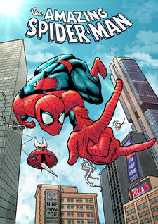 Quick Spider-Man cover study to practice drawing a pose from imagination without references